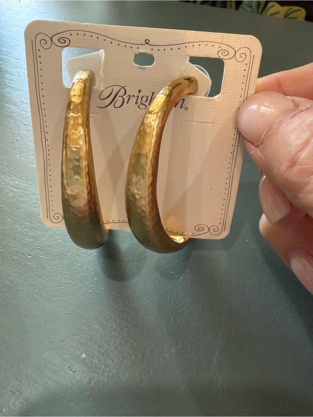 Brighton Hammered Gold Hoop Earrings